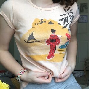 Vintage Japanese Peach Shirt